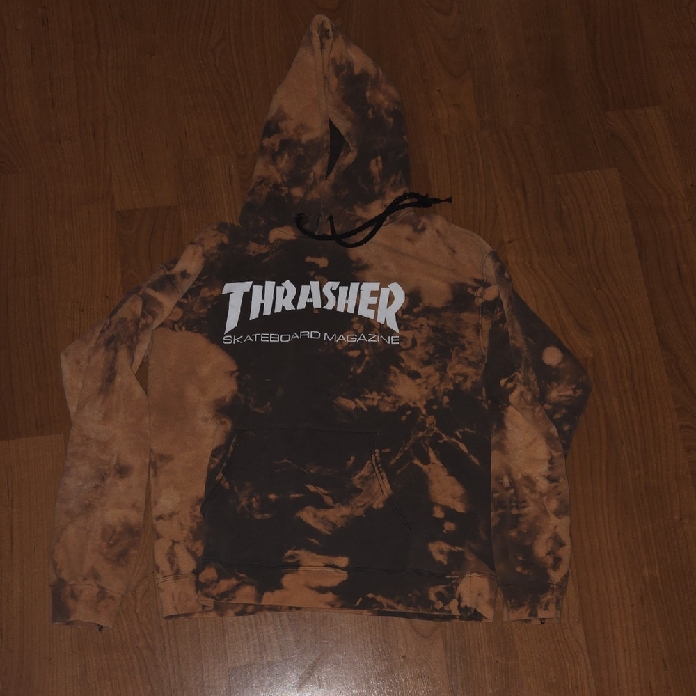 Thrasher Brown and Black Tie-Dye Hoodie